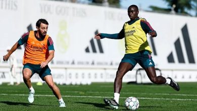ميندي يعود لتدريبات ريال مدريد استعدادًا لمواجهة روما